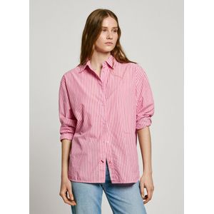 Pepe Jeans - PL305003 - Overhemd - Roze - Katoen - Lange Mouwen - Streepjesprint