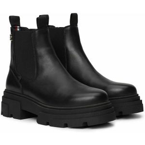 Chelsea boots in leer TOMMY HILFIGER. Leer materiaal. Maten 38. Zwart kleur