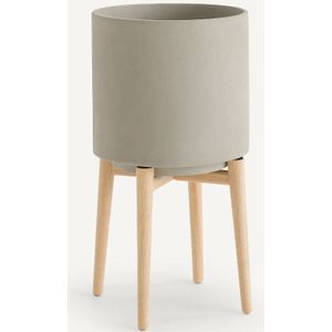Florian AM.PM - Bloempot op Poot - Grijs - Hevea en Cement