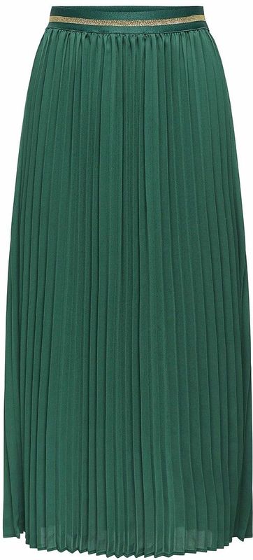 Lange plissérok ONLY. Polyester materiaal. Maten M. Groen kleur