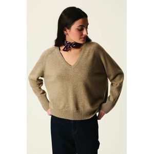 DES PETITS HAUTS - ARILOU - Wollen Trui - Kastanje Kleur - V-hals