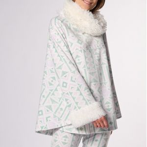 Tolteques - Poncho - Microfleece - Etnische Print - 100% Polyester