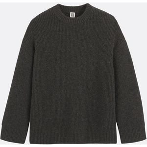 LA REDOUTE COLLECTIONS - Ronde Hals Trui - Mêlee Antraciet - Grof Zacht Tricot