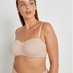 Bandeau-BH in microvezel-Onzichtbaaar LA REDOUTE COLLECTIONS PLUS. Microvezel materiaal. Maten 100D FR - 85D EU. Beige kleur