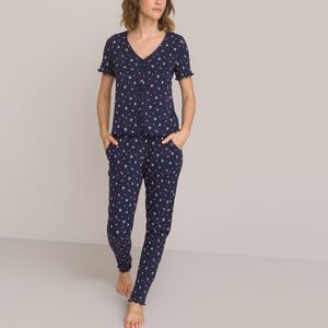 Pyjama in tricot, bloemenprint LA REDOUTE COLLECTIONS. Katoen materiaal. Maten 34/36 FR - 32/34 EU. Multicolor kleur