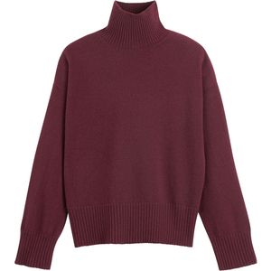 La Redoute Collections - Gebreide Trui - Donkerrood - Wol en Kasjmier - Made in France