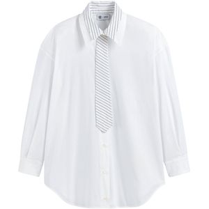 Jeremy Currat - Los Hemd met Stropdas - Wit - Katoen - Made in Europe