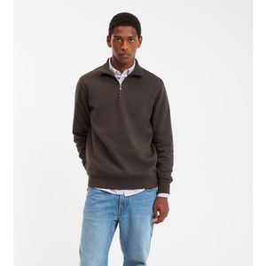 LA REDOUTE COLLECTIONS - Sweater - Kastanje - Katoen - Rits en Schipperskraag