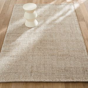 Vloerkleed in wol en jute, handgeweven, Ishaan AM.PM. Wol materiaal. Maten 200 x 290 cm. Beige kleur