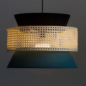 Hanglamp / Dubbele lampenkap Ø40 cm, Dolkie LA REDOUTE INTERIEURS. Tergal materiaal. Maten één maat. Groen kleur
