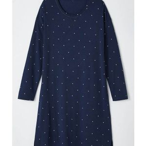 Damart - Nachthemd - Blauw - Polyester - Lange Mouwen