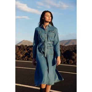LA PETITE ÉTOILE - RENLY - Midi Hemdjurk - Stoned Blauw - Katoen