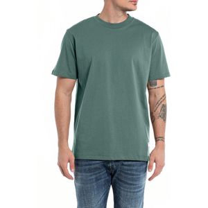 Recht T-shirt met korte mouwen REPLAY. Katoen materiaal. Maten XL. Groen kleur