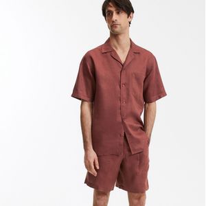 LA REDOUTE COLLECTIONS - Recht Linnen Hemd - Kastanje - 100% Linnen