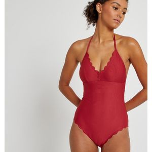 Foulard badpak, piquétricot LA REDOUTE COLLECTIONS.  materiaal. Maten 36 FR - 34 EU. Rood kleur