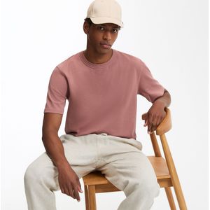 LA REDOUTE COLLECTIONS - T-shirt - Donkerroze - Katoen - Korte Mouwen