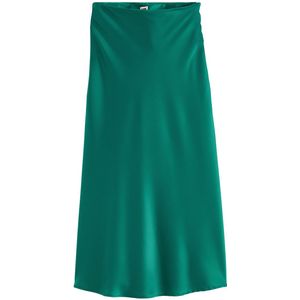 MARION LA REDOUTE COLLECTIONS - Wijd Uitlopende Lange Rok - Groen - Mat Satijn