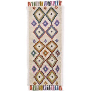 Gekleurd vloerkleed in berber stijl Ourika LA REDOUTE INTERIEURS. Wol materiaal. Maten 80 x 200 cm. Multicolor kleur
