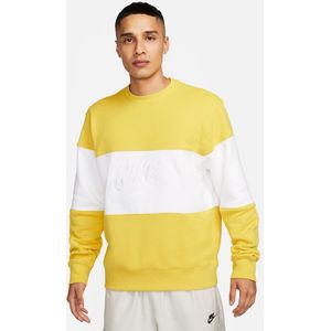 Sweater met ronde hals colorblock NIKE. Katoen materiaal. Maten XL. Geel kleur