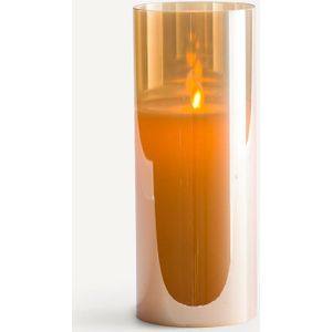 Luma - LED Kaars - Amber Kleur - Glas met Glanzend Effect