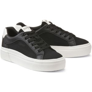 Platte sneakers ESPRIT. Katoen materiaal. Maten 37. Zwart kleur