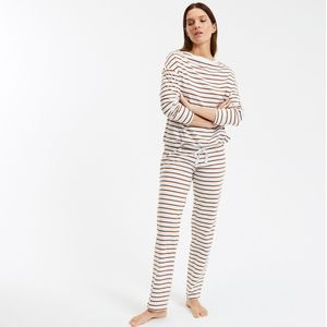 SO'HOME - Gestreepte Pyjama - Karamel - Katoen