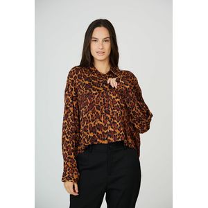 SEE U SOON - Blouse - Kastanje Kleur - Viscose - Lange Mouwen
