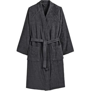 Badjas in badstof, kimono kraag 450g/m², Haxel LA REDOUTE INTERIEURS.  materiaal. Maten 34/36. Zwart kleur