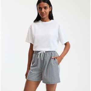 LA REDOUTE COLLECTIONS - Pyjashort - Vichy Blauw - Jersey en Popeline