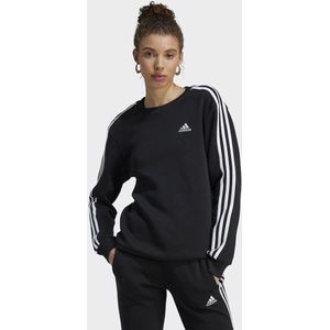 Sweater in molton 3 stripes Essentials ADIDAS SPORTSWEAR. Katoen materiaal. Maten XS. Zwart kleur