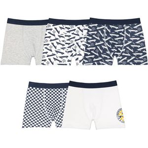 Set van 5 boxershorts LA REDOUTE COLLECTIONS. Katoen materiaal. Maten 10 jaar - 138 cm. Wit kleur