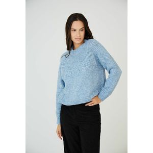 SEE U SOON - Trui - Blauw - Polyester - Grof Tricot