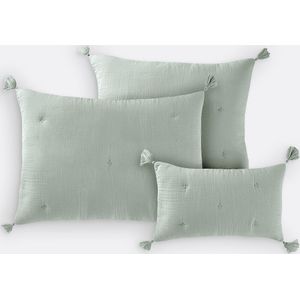 La Redoute Interieurs - Kumla - Gewatteerde Kussenhoes - Grijsgroen - 50 x 70 cm
