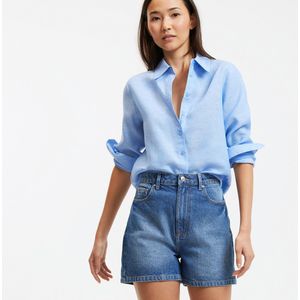 LA REDOUTE COLLECTIONS - Hemd - Lichtblauw - Linnen - Lange Mouwen