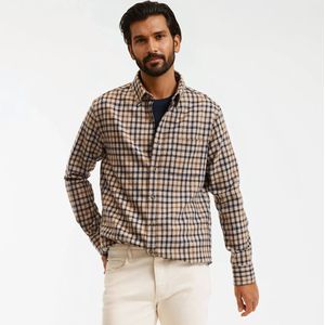 La Redoute Collections - Geruit Overhemd - Beige - Wolmix Flanel