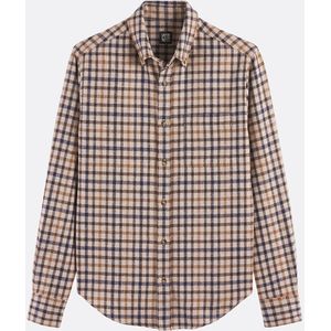 Wolmix flanellen geruit overhemd LA REDOUTE COLLECTIONS. Wol materiaal. Maten S (37/38). Beige kleur
