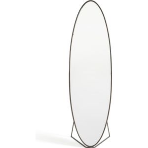 Ovalen spiegel op voet in metaal ijzer, H170cm, Koban AM.PM. Donker hout materiaal. Maten één maat. Grijs kleur
