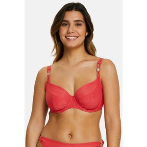 Bask In Bliss - Bikini-BH - Rood - Effen - Vaste Schouderbandjes