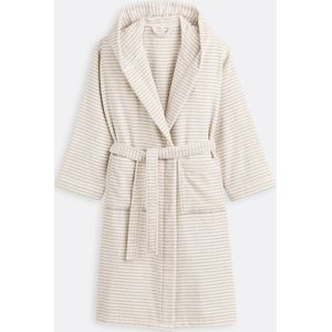 Malo - Badjas - Touwbeige - 100% Jacquard Katoen - Bouclé Badstof 400 g/m²