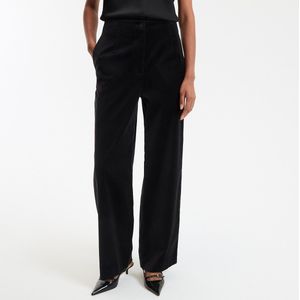 La Redoute Collections - Signature EULALIE - Broek met Wijd Pijpen - Carbongrijs - Fluweel