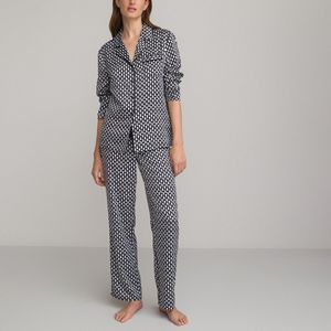 Bedrukte pyjama in satijn, grootvader stijl LA REDOUTE COLLECTIONS. Polyester materiaal. Maten 46 FR - 44 EU. Andere kleur