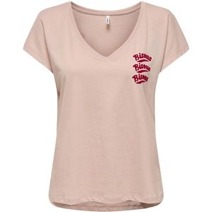 ONLY - T-shirt - Lichtroze - Katoen