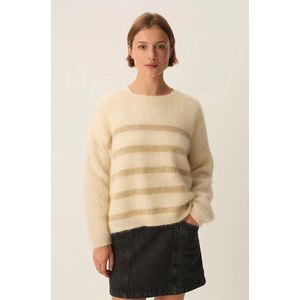 DES PETITS HAUTS - ALEO - Gebreide Trui - Ecru/Goudkleur - Mohair