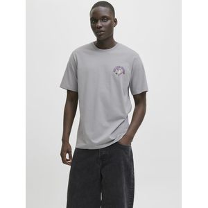Jack & Jones - T-shirt - Grijs - Katoen - Korte Mouwen