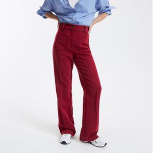 La Redoute Collections - Signature Félicien - Flare Broek - Bordeaux Rood - Polyester
