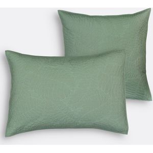 LA REDOUTE INTERIEURS - Tropical - Kussenhoes - Groen - Perkalkatoen