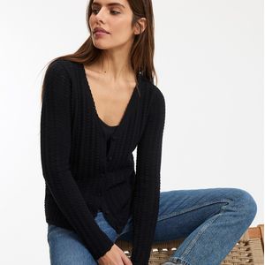 LA REDOUTE COLLECTIONS - Fijn Gebreid Vest - Zwart - Katoen