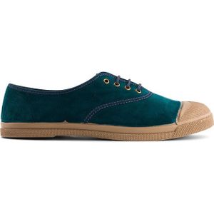 Tennisschoenen met veters, in fluweel BENSIMON. Polyester materiaal. Maten 39. Blauw kleur