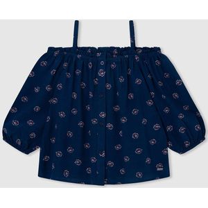 Bedrukte blouse met pofmouwen PEPE JEANS. Katoen materiaal. Maten 12 jaar - 150 cm. Blauw kleur