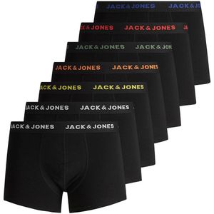 Set van 7 effen boxershorts JACK & JONES. Katoen materiaal. Maten L. Zwart kleur